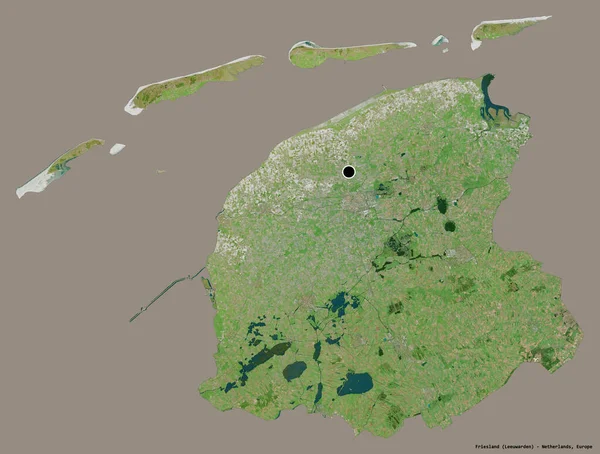 Form Friesland Provinsen Nederländerna Med Sin Huvudstad Isolerad Solid Färg — Stockfoto