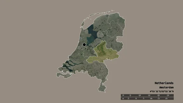 Başkenti Ana Bölgesel Bölünmesi Ayrı Gelderland Bölgesi Ile Hollanda Nın — Stok fotoğraf