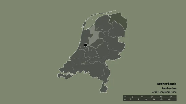 Forma Desnaturalizada Los Países Bajos Con Capital División Regional Principal —  Fotos de Stock