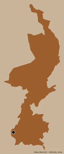 Форма Лимбурга Провинция Нидерландов Столицей Изолированной Сплошном Цветном Фоне Состав — стоковое фото