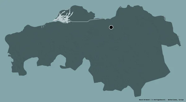 Form Noord Brabant Provinsen Nederländerna Med Sin Huvudstad Isolerad Solid — Stockfoto