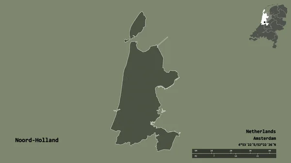 Forma Noord Holland Provincia Holanda Con Capital Aislada Sobre Fondo —  Fotos de Stock