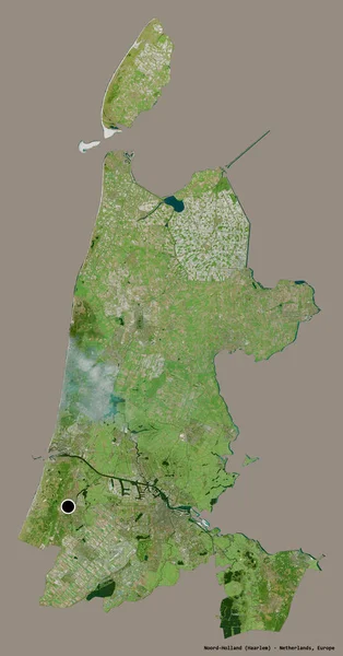 Tvar Noord Holland Provincie Nizozemsko Hlavním Městem Izolovaným Pevném Barevném — Stock fotografie