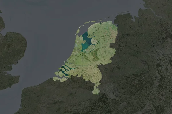 Gestalt Der Niederlande Getrennt Durch Die Entsättigung Benachbarter Gebiete Satellitenbilder — Stockfoto