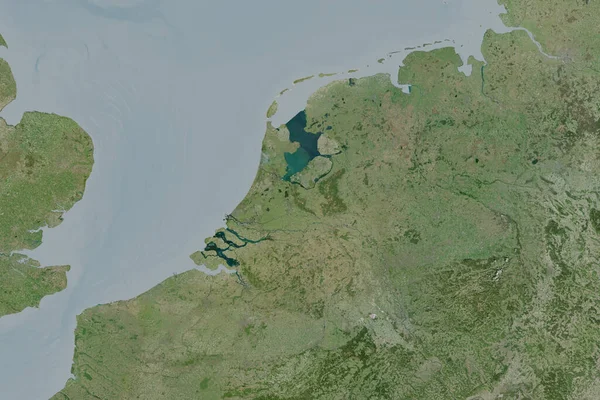 Hollanda Nın Genişletilmiş Bölgesi Uydu Görüntüleri Görüntüleme — Stok fotoğraf