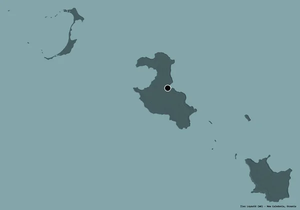 Форма Иль Лойот Провинция Новая Каледония Столицей Изолированной Сплошном Цветном — стоковое фото