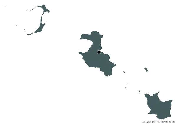 新喀里多尼亚省洛斯洛约特岛的形状 其首都因白色背景而孤立 彩色高程图 3D渲染 — 图库照片