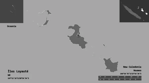 Forma Iles Loyaute Provincia Della Nuova Caledonia Suo Capoluogo Scala — Foto Stock