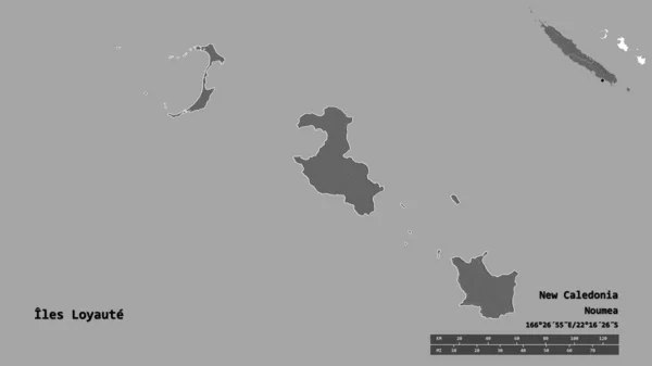Bentuknya Iles Loyaute Provinsi Kaledonia Baru Dengan Ibukotanya Terisolasi Dengan — Stok Foto