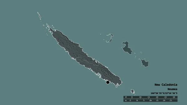 Afgebroken Vorm Van Nieuw Caledonië Met Haar Hoofdstad Belangrijkste Regionale — Stockfoto