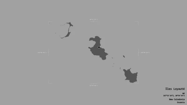 Area Iles Loyaute Province New Caledonia Isolated Solid Background Georeferenced — Stock Photo, Image