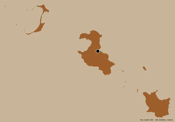 Kształt Iles Loyaute Prowincja Nowej Kaledonii Stolicą Odizolowaną Solidnym Tle — Zdjęcie stockowe