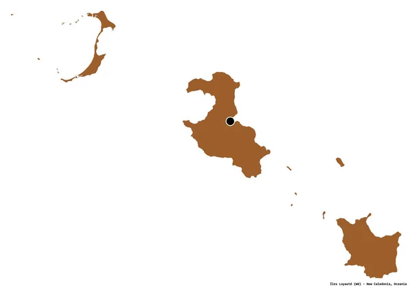 Σχήμα Του Iles Loyaute Επαρχία Της Νέας Καληδονίας Πρωτεύουσα Απομονωμένη — Φωτογραφία Αρχείου