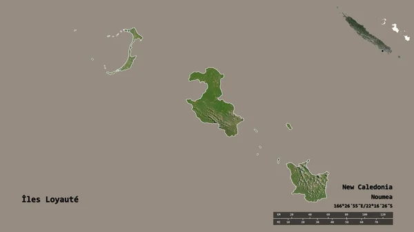 Shape Iles Loyaute Provinz Neukaledonien Mit Seiner Hauptstadt Isoliert Auf — Stockfoto
