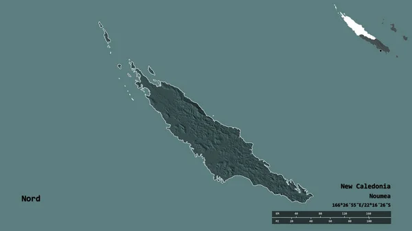 Forme Nord Province Nouvelle Calédonie Avec Capitale Isolée Sur Fond — Photo