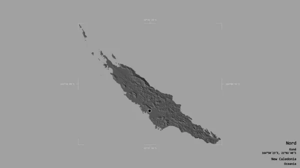 Gebied Van Nord Provincie Nieuw Caledonië Geïsoleerd Een Solide Achtergrond — Stockfoto