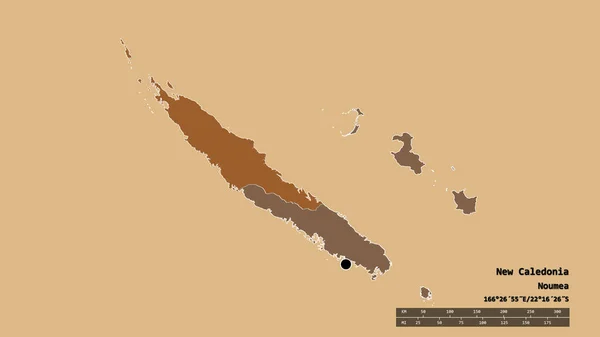 Спустошена Форма Нової Каледонії Столицею Основним Регіональним Поділом Відокремленою Територією — стокове фото