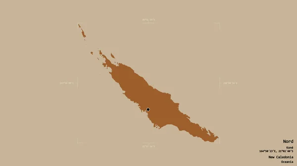 Район Норд Провинция Новая Каледония Изолирован Твёрдом Фоне Геометрической Коробке — стоковое фото