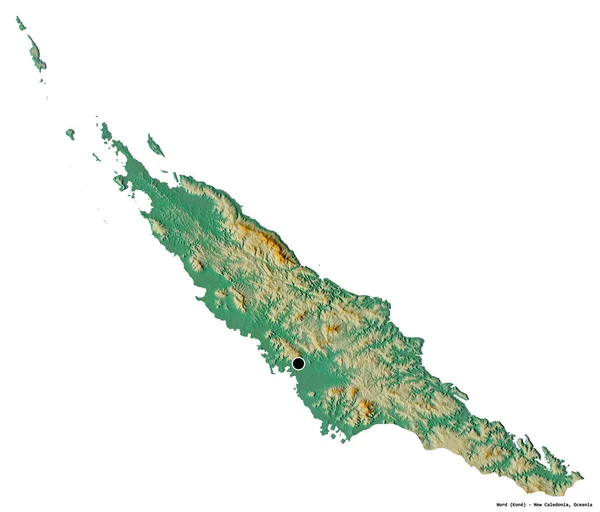 Form Nord Provinsen Kaledonien Med Sin Hovedstad Isoleret Hvid Baggrund - Stock-foto