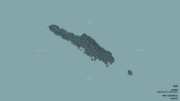 Zona Sud Provincia Nueva Caledonia Aislada Sobre Fondo Sólido Una —  Fotos de Stock