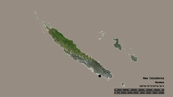 Die Ungesättigte Form Neukaledoniens Mit Seiner Hauptstadt Der Wichtigsten Regionalen — Stockfoto