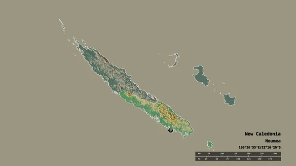 Forma Desnaturalizada Nueva Caledonia Con Capital División Regional Principal Zona — Foto de Stock