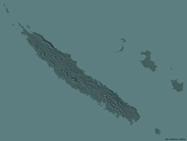 Форма Новой Каледонии Столицей Изолирована Сплошном Цветном Фоне Цветная Карта — стоковое фото