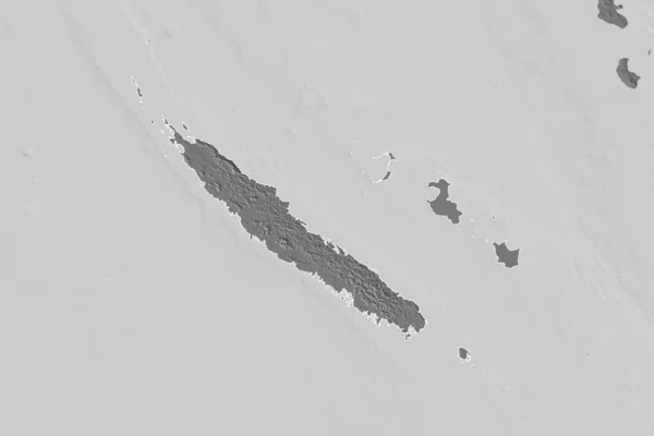 Área Estendida Nova Caledônia Delineada Mapa Elevação Bilevel Renderização — Fotografia de Stock