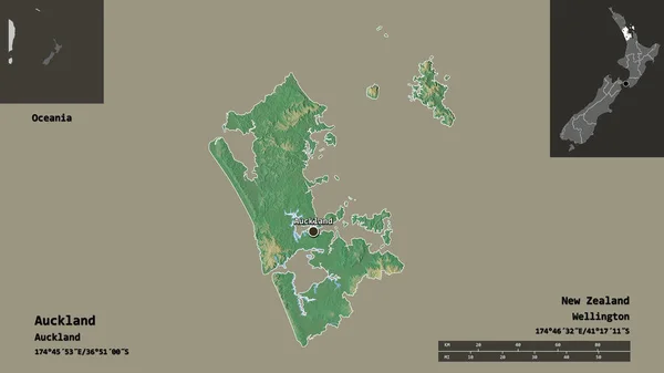 Vorm Van Auckland Regionale Raad Van Nieuw Zeeland Hoofdstad Afstandsschaal — Stockfoto