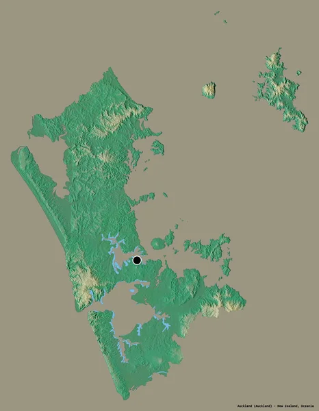 Forma Auckland Conselho Regional Nova Zelândia Com Sua Capital Isolada — Fotografia de Stock