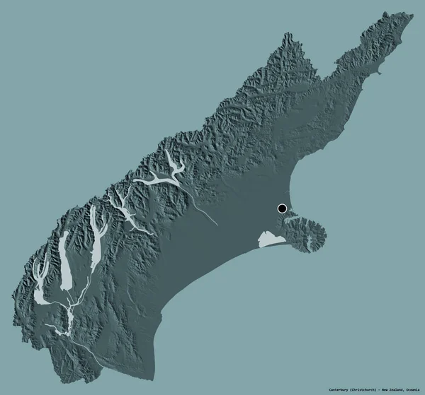 Forme Canterbury Conseil Régional Nouvelle Zélande Avec Capitale Isolée Sur — Photo