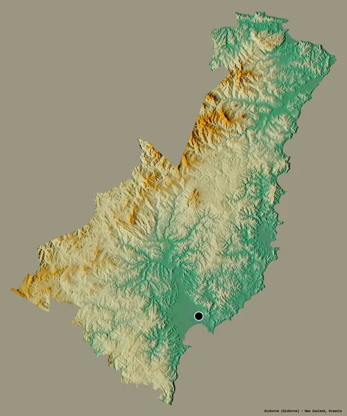Forma Gisborne Consiglio Regionale Della Nuova Zelanda Con Sua Capitale — Foto Stock