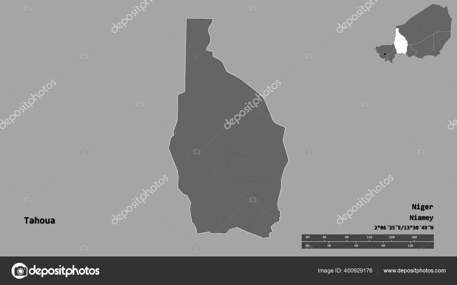 Форма Тахуа Департамент Нигера Своей Столицей Изолированы Прочном.