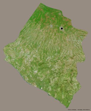 Nikaragua Bölümü, Carazo 'nun şekli, sermayesi katı renk arka planında izole edilmiş. Uydu görüntüleri. 3B görüntüleme