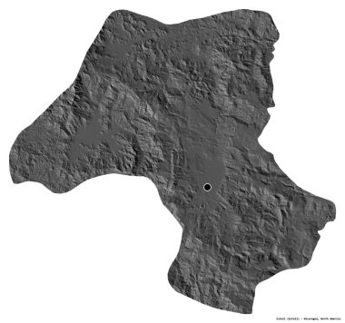 Esteli 'nin şekli, Nikaragua Bölümü, başkenti beyaz arka planda izole edilmiştir. Çift seviyeli yükseklik haritası. 3B görüntüleme