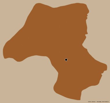 Esteli 'nin şekli, Nikaragua departmanı, sermayesi koyu renk arka planda izole edilmiş. Desenli dokuların bileşimi. 3B görüntüleme