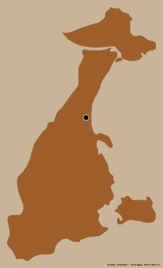 Granada 'nın şekli, Nikaragua Bölümü, sermayesi katı renk arka planında izole edilmiş. Desenli dokuların bileşimi. 3B görüntüleme