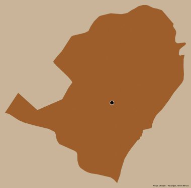 Masaya 'nın şekli, Nikaragua Bölümü, başkenti katı bir renk arkaplanı ile izole edilmiştir. Desenli dokuların bileşimi. 3B görüntüleme