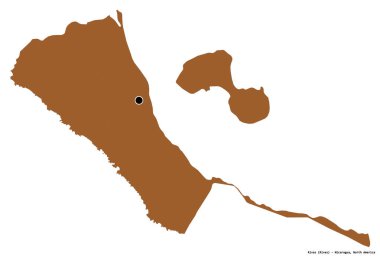 Rivas 'ın şekli, Nikaragua Bölümü, başkenti beyaz arka planda izole edilmiş. Desenli dokuların bileşimi. 3B görüntüleme