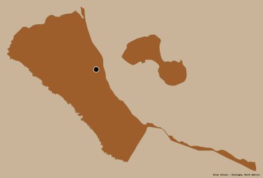 Rivas 'ın şekli, Nikaragua Bölümü, sermayesi katı renk arka planında izole edilmiş. Desenli dokuların bileşimi. 3B görüntüleme