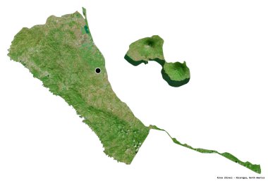 Rivas 'ın şekli, Nikaragua Bölümü, başkenti beyaz arka planda izole edilmiş. Uydu görüntüleri. 3B görüntüleme