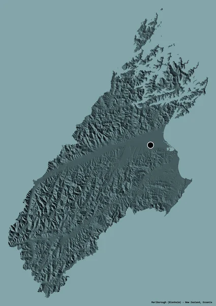 Forme Marlborough Autorité Unitaire Nouvelle Zélande Avec Capitale Isolée Sur — Photo