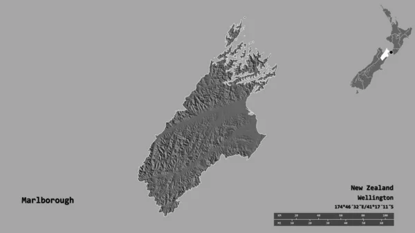 Forma Marlborough Autorità Unitaria Della Nuova Zelanda Con Sua Capitale — Foto Stock