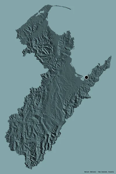 Form Nelson Enhetlig Myndighet Nya Zeeland Med Sin Huvudstad Isolerad — Stockfoto