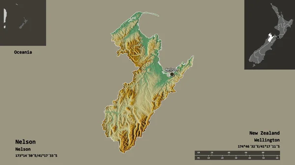 Forme Nelson Autorité Unitaire Nouvelle Zélande Capitale Échelle Distance Aperçus — Photo