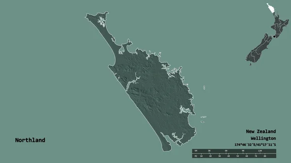 Forma Northland Consejo Regional Nueva Zelanda Con Capital Aislada Sobre — Foto de Stock