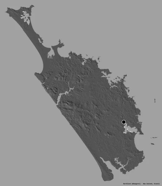 Shape Northland Regionalrat Von Neuseeland Mit Seiner Hauptstadt Isoliert Auf — Stockfoto