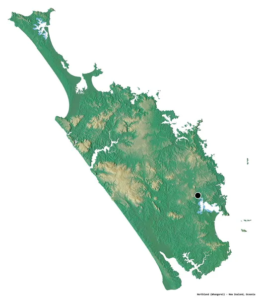 Alakja Northland Regionális Tanácsa Zéland Főváros Elszigetelt Fehér Alapon Topográfiai — Stock Fotó