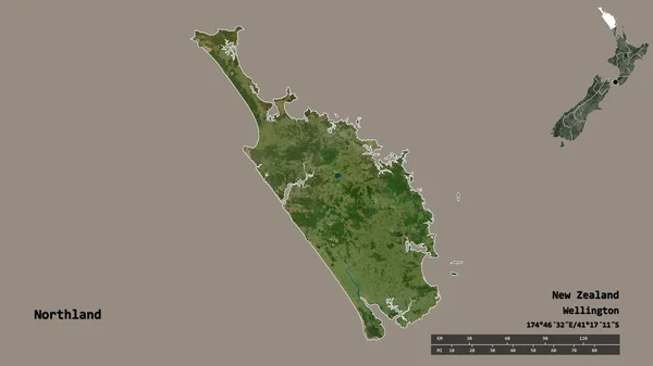 Forma Northland Consejo Regional Nueva Zelanda Con Capital Aislada Sobre —  Fotos de Stock