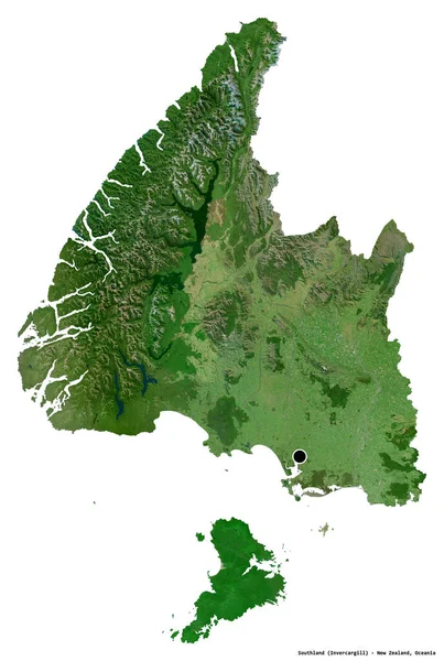 Форма Саутленда Регионального Совета Новой Зеландии Столицей Изолированной Белом Фоне — стоковое фото